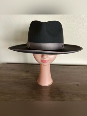 GIGI PIP Monroe Rancher Fedora Hat 57 Small/Medium Australian Wool Grey Western